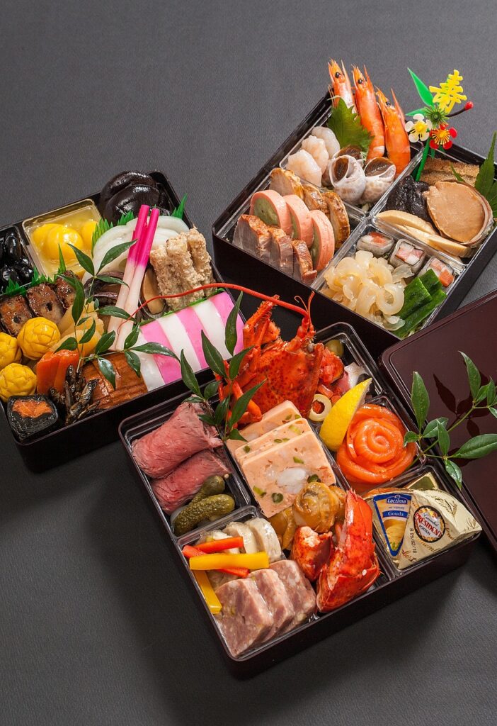 New year dishes "Osechi" is very important for all Japanese because all family eat together and celebrate our future.